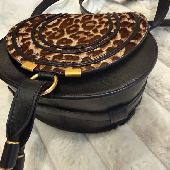 CHLOE Marcie Small Crossbody Bag in Leopard-Print Calf Hair NWT - Picture 7 of 16